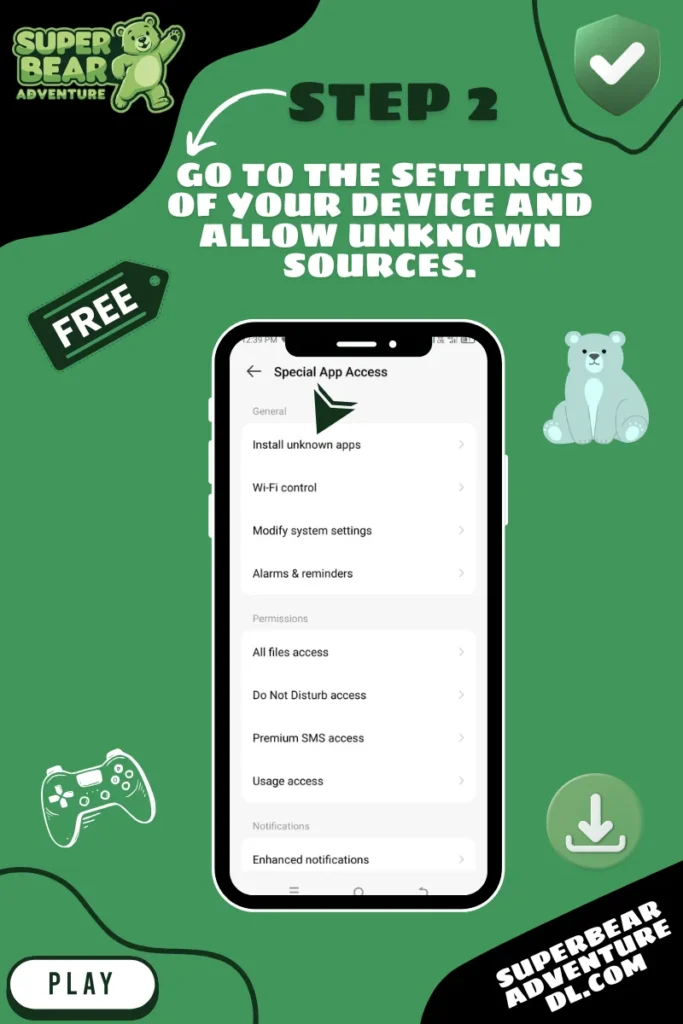 Download Super Bear Adventure MOD APK For Android Step 2