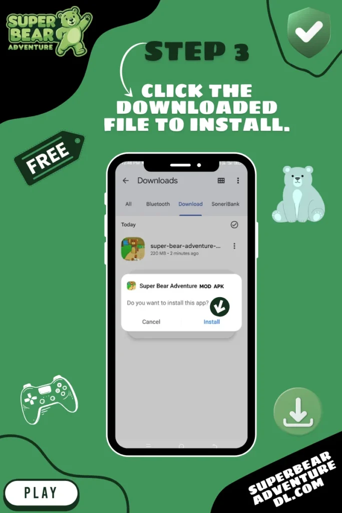 Download Super Bear Adventure MOD APK For Android Step 3