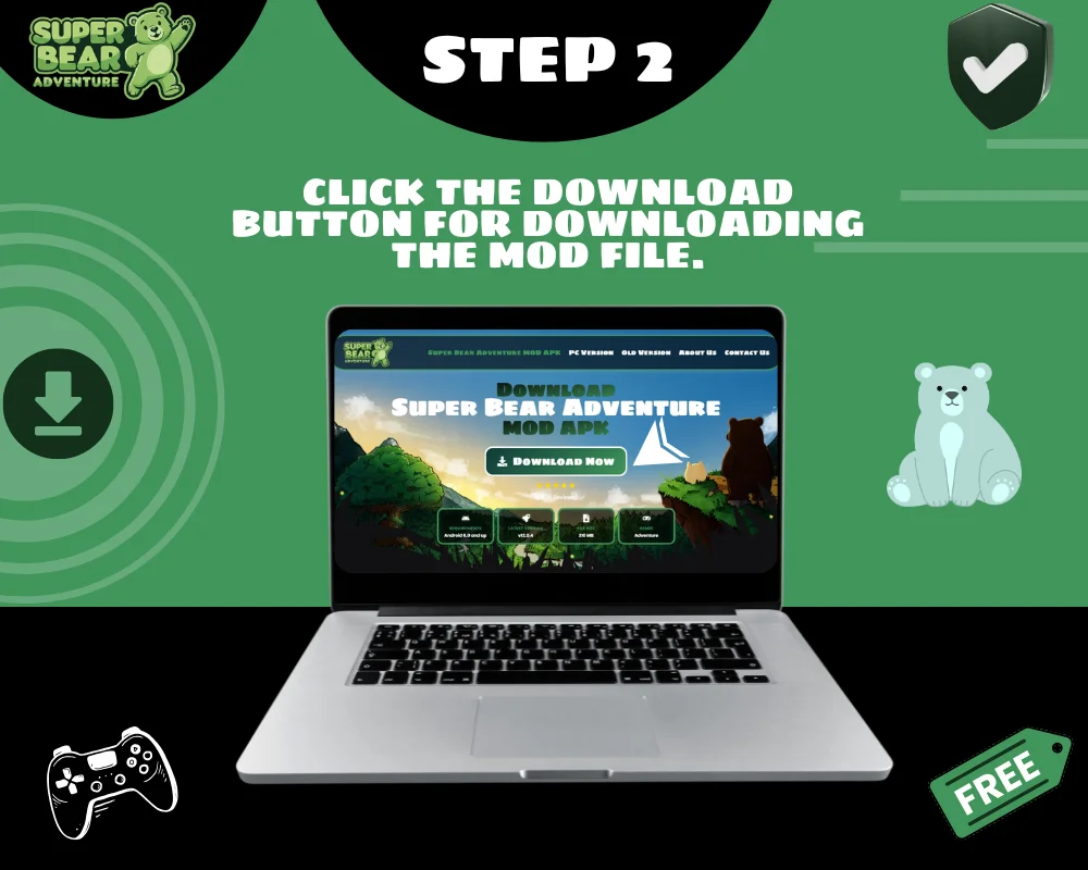 Download Super Bear Adventure MOD APK For PC Step 2