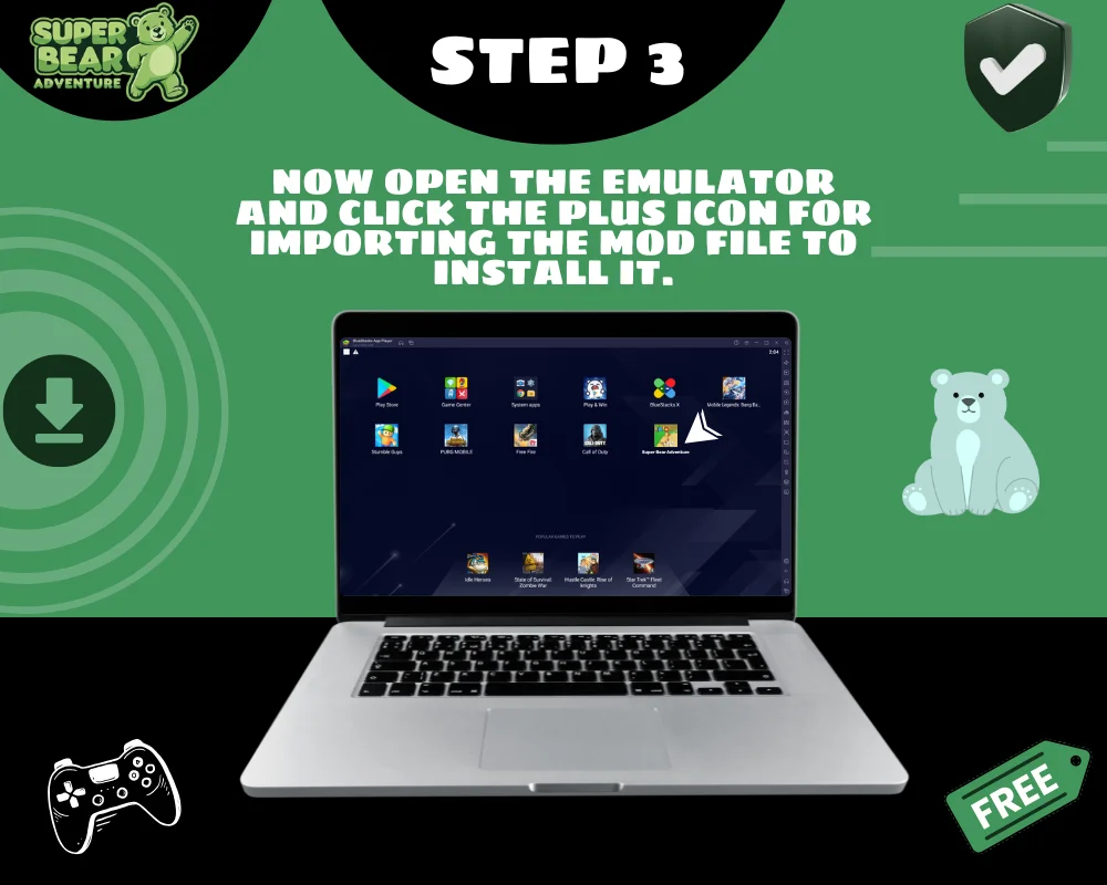 Download Super Bear Adventure MOD APK For PC Step 3